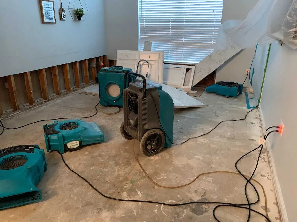 Dehumidifier in flood-cut room for Water Damage Restoration in Los Ranchos de Albuquerque